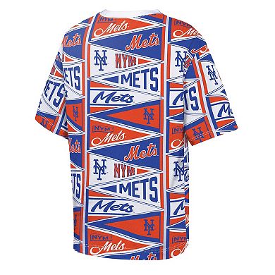 Youth Outerstuff Orange New York Mets All-Over Pennant T-Shirt