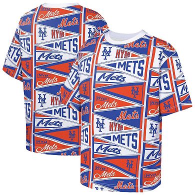 Youth Outerstuff Orange New York Mets All-Over Pennant T-Shirt