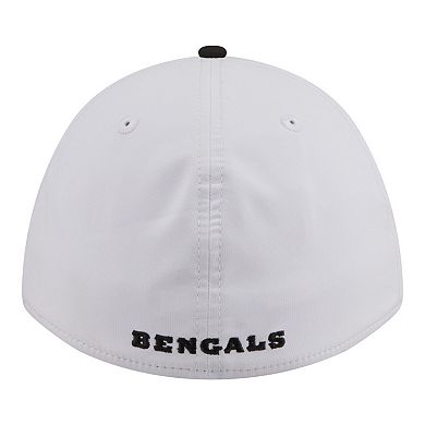 Men's New Era White/Black Cincinnati Bengals Patch 39THIRTY A-Frame M-Crown Perforated Flex Hat