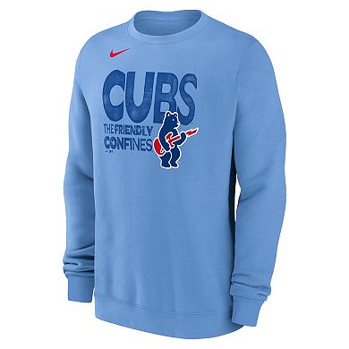 Men's Nike Light Blue Chicago Cubs Electric Bear Sweatshirt