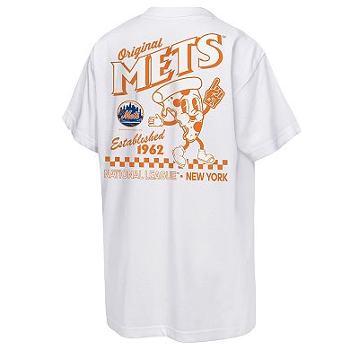 Youth Mitchell & Ness White New York Mets Cooperstown Concession T-Shirt
