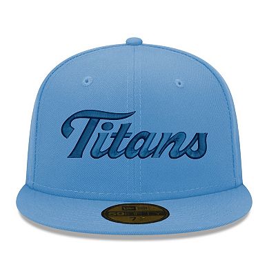 Men's New Era Light Blue Tennessee Titans Script 59FIFTY Fitted Hat