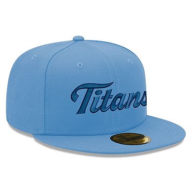Men's New Era Light Blue Tennessee Titans Script 59FIFTY Fitted Hat