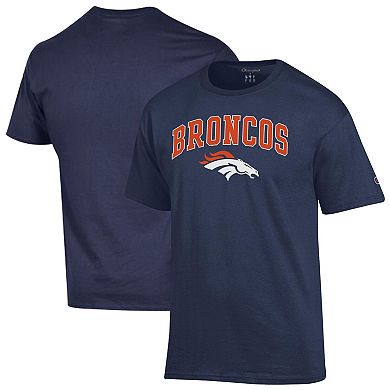 Men's Champion Navy Denver Broncos Arch Over Logo T-Shirt