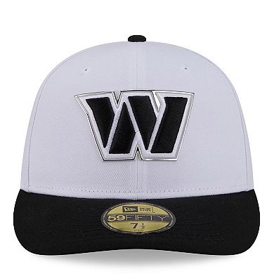 Men's New Era White/Black Washington Commanders 2026 NFL Draft Pre-Curved 59FIFTY Fitted Hat
