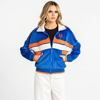 Women's The Wild Collective Royal New York Mets Velvet Cord Full-Zip Jacket