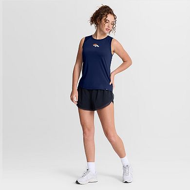 Women's Fanatics Navy Denver Broncos Draped Mesh Back Performance Tank Top