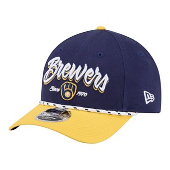 Men's New Era Navy/Gold Milwaukee Brewers Team Loyal 9FORTY M-Crown Adjustable Hat