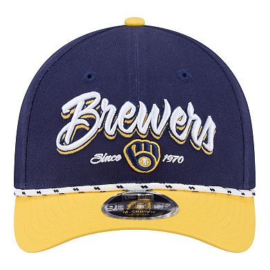 Men's New Era Navy/Gold Milwaukee Brewers Team Loyal 9FORTY M-Crown Adjustable Hat