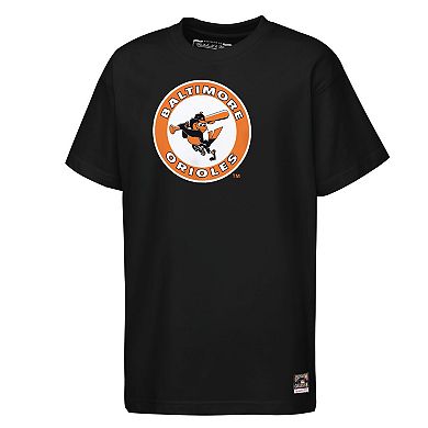 Youth Mitchell & Ness Black Baltimore Orioles Cooperstown Concession T-Shirt