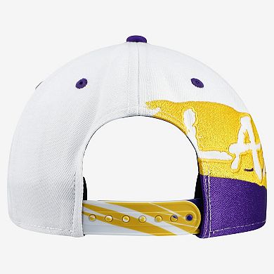 Youth New Era White/Purple Los Angeles Lakers Swept 9FIFTY Snapback Hat