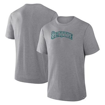 Men's Fanatics Heather Gray Seattle Mariners Play Tribute Tri-Blend T-Shirt