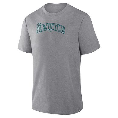 Men's Fanatics Heather Gray Seattle Mariners Play Tribute Tri-Blend T-Shirt
