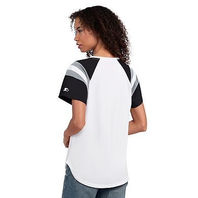 Women's Starter White Chicago White Sox Game On Notch Neck Raglan T-Shirt