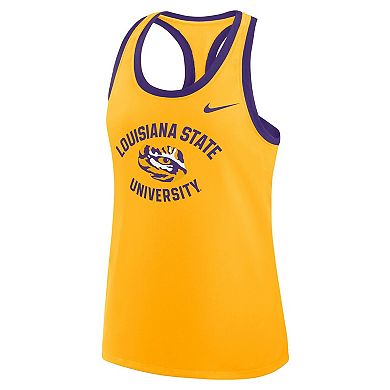Women's Nike Gold LSU Tigers Uni Name Tri-Blend Dri-FIT Tank Top