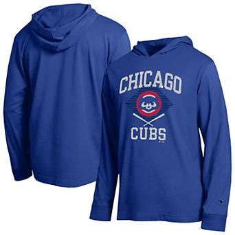 Men's Champion Royal Chicago Cubs Cooperstown Hooded Long-Sleeve T-Shirt