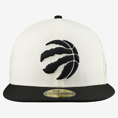 Men's New Era White/Black Toronto Raptors Chrome Two-Tone 59FIFTY Fitted Hat