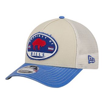 Men's New Era Natural Buffalo Bills Frayed M-Crown A-Frame 9FORTY Adjustable Hat