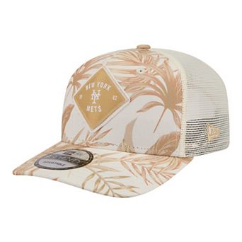 Men's New Era Tan New York Mets Tonal Palm 9SEVENTY Adjustable Trucker Hat
