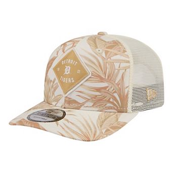 Men's New Era Tan Detroit Tigers Tonal Palm 9SEVENTY Adjustable Trucker Hat