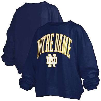 Women's Pressbox Navy Notre Dame Fighting Irish Plus Size Nelson Janise Sweatshirt