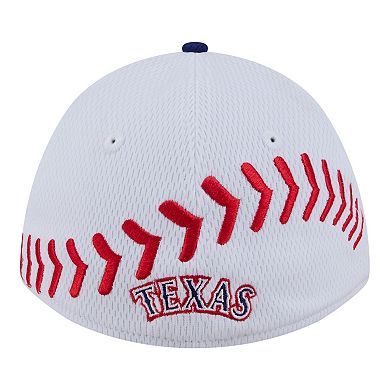 Youth New Era White/Royal Texas Rangers Baseball 39THIRTY M-Crown Flex Hat