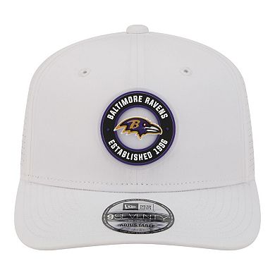 Men's New Era White Baltimore Ravens COOLERA 9SEVENTY Adjustable Hat