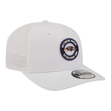 Men's New Era White Baltimore Ravens COOLERA 9SEVENTY Adjustable Hat