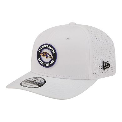 Men's New Era White Baltimore Ravens COOLERA 9SEVENTY Adjustable Hat