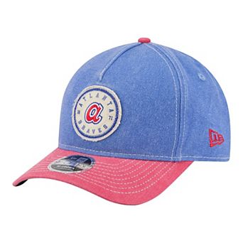 Men's New Era Royal/Red Atlanta Braves Felt M-Crown A-Frame 9FORTY Adjustable Hat
