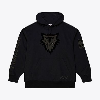 Men's Mitchell & Ness Black Minnesota Timberwolves Phantom Fleece Hoodie