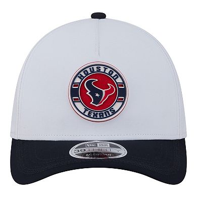 Men's New Era White/Navy Houston Texans Patch 39THIRTY A-Frame M-Crown Perforated Flex Hat