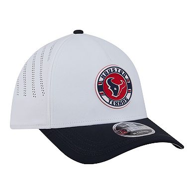 Men's New Era White/Navy Houston Texans Patch 39THIRTY A-Frame M-Crown Perforated Flex Hat