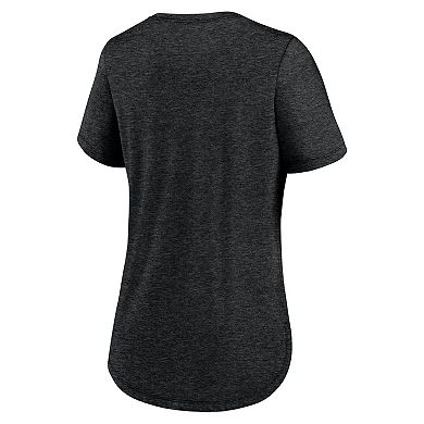 Women's Nike Heather Black San Francisco Giants Rewind Arch Mix Tri-Blend T-Shirt