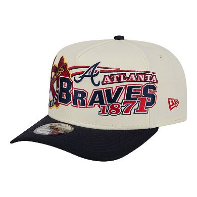 Men's New Era Cream/Navy Atlanta Braves Classic A-Frame 9FIFTY Snapback Hat