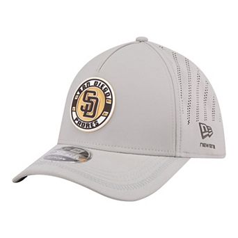 Men's New Era Gray San Diego Padres Patch 39THIRTY A-Frame M-Crown Perforated Flex Hat