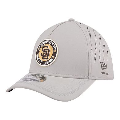 Men's New Era Gray San Diego Padres Patch 39THIRTY A-Frame M-Crown Perforated Flex Hat