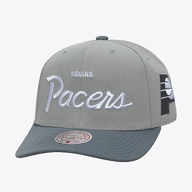 Men's Mitchell & Ness Gray Indiana Pacers Thunderstorm Head Coach Pro Crown Snapback Hat