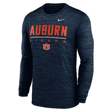 Men's Nike Navy Auburn Tigers Sideline Velocity Dri-FIT Long Sleeve T-Shirt