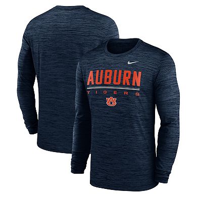 Men's Nike Navy Auburn Tigers Sideline Velocity Dri-FIT Long Sleeve T-Shirt