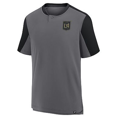 Men's Fanatics Gray LAFC Striker Henley Shirt