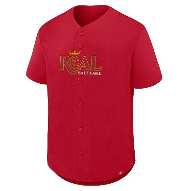 Men's Fanatics Red Real Salt Lake Maximum Intensity Button-Up Jersey
