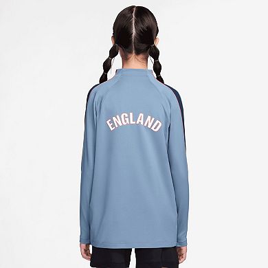Youth Nike Blue England National Team 2026 Strike Dri-FIT Long Sleeve Quarter-Zip Drill Top