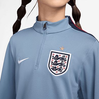 Youth Nike Blue England National Team 2026 Strike Dri-FIT Long Sleeve Quarter-Zip Drill Top