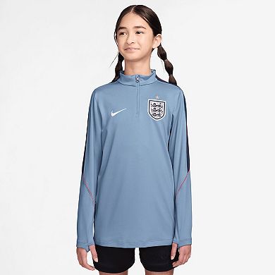 Youth Nike Blue England National Team 2026 Strike Dri-FIT Long Sleeve Quarter-Zip Drill Top
