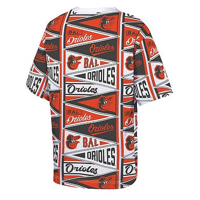 Youth Outerstuff Orange Baltimore Orioles All-Over Pennant T-Shirt