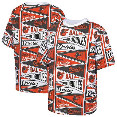 Youth Outerstuff Orange Baltimore Orioles All-Over Pennant T-Shirt
