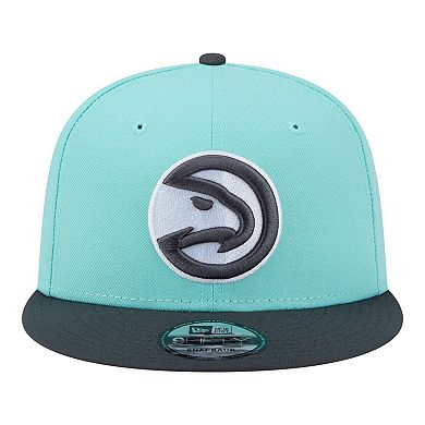 Men's New Era Turquoise/Charcoal Atlanta Hawks Color Pack Two-Tone 9FIFTY Snapback Hat