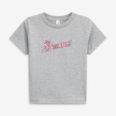 Toddler Soft as a Grape Heather Gray/Light Blue Atlanta Braves Cooperstown Collection Two-Pack T-Shirt Set