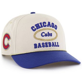 Men's '47 x Stoney Clover Lane Natural/Royal Chicago Cubs Glitter Rope Hitch Adjustable Hat
